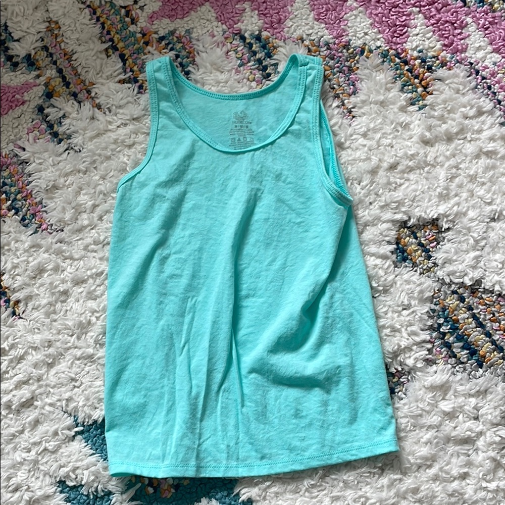 Fruit of the Loom Green and Blue Tank Top Relaxed Fit